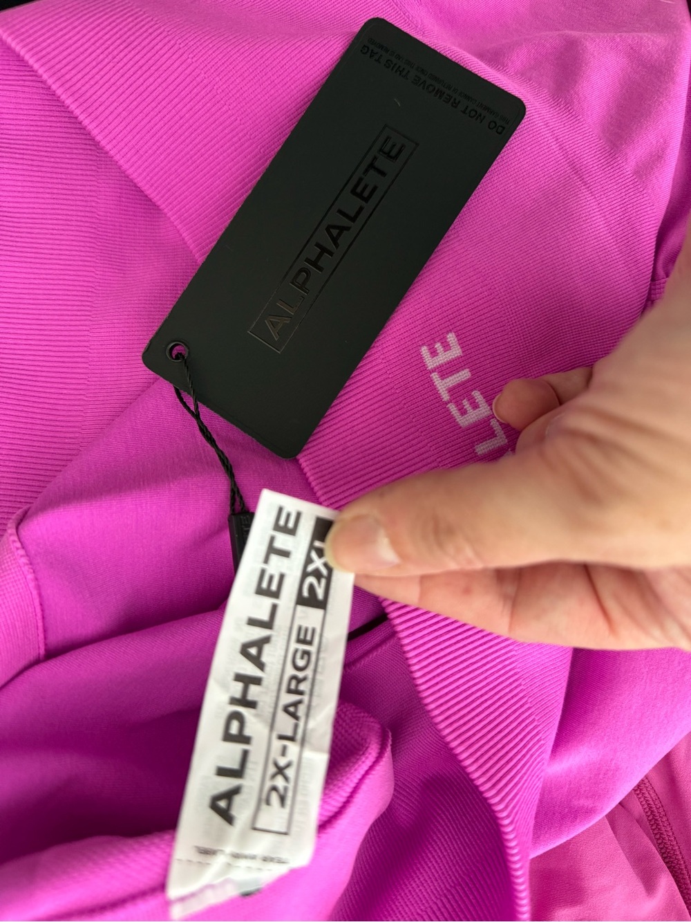 Alphalete Women's High-Waist Magenta Bike Shorts - Picture 3 of 3